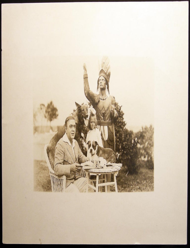 Item #030320 1916 Photograph of Silent Film Star Robert Edeson (1868 - 1931) and His Daughter at His Sag Harbor Long Island NY Home from Central Press Association. Americana - 20th Century - Photography - Sag Harbor - Robert Edeson.