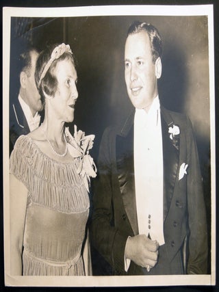 Item #030321 1936 Photograph of Robert Gardiner & Mrs. Frank Vanderlip attending the Velvet...