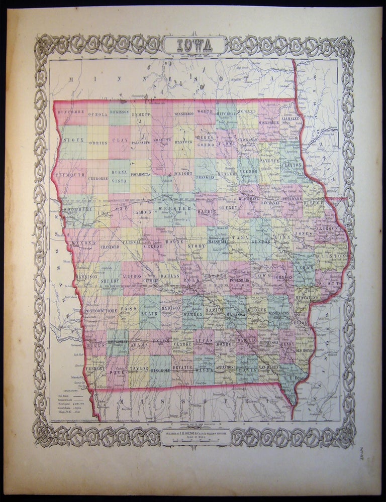 Item #030324 Iowa. Americana - 19th Century - Cartography - Map of Iowa.