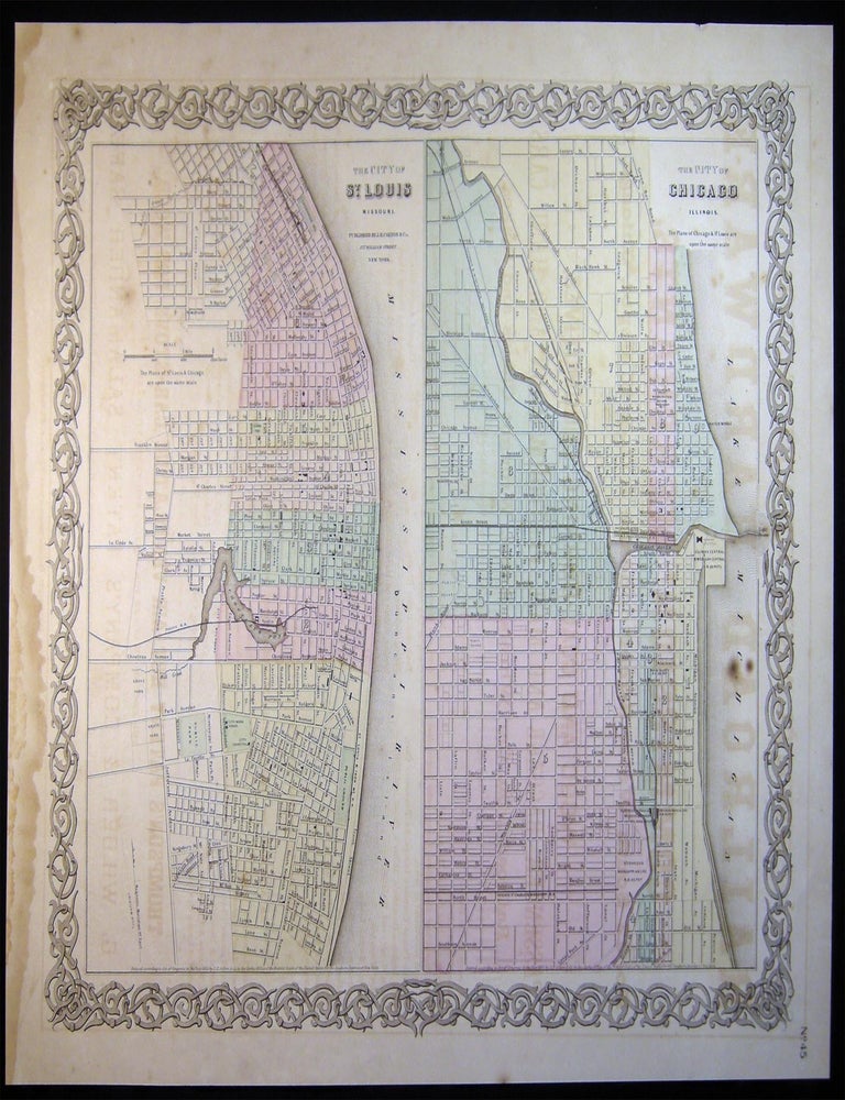 Item #030327 St. Louis Missouri & Chicago Illinois. Americana - 19th Century - Cartography - St. Louis Missouri, Chicago Illinois.