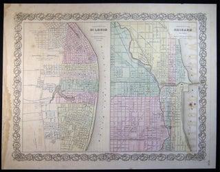 Item #030327 St. Louis Missouri & Chicago Illinois. Americana - 19th Century - Cartography -...