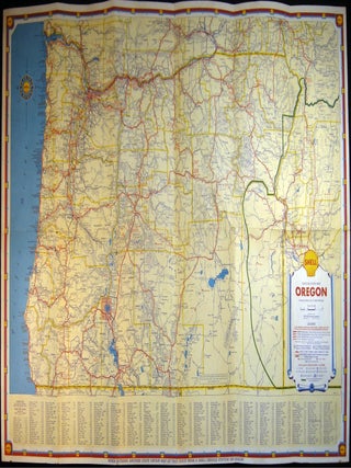 1935 Shell Road Map Oregon