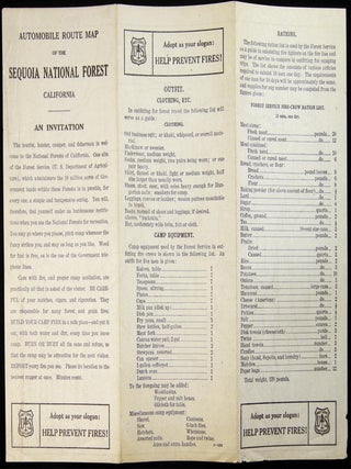 1917 Route Map Sequoia National Forest