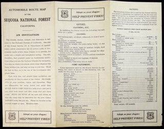 1917 Route Map Sequoia National Forest