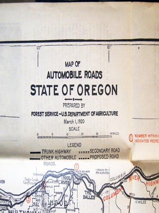 Item #030336 Map of Automobile Roads State of Oregon. Americana - 20th Century - Cartography -...