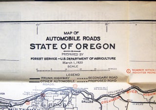 Item #030336 Map of Automobile Roads State of Oregon. Americana - 20th Century - Cartography -...