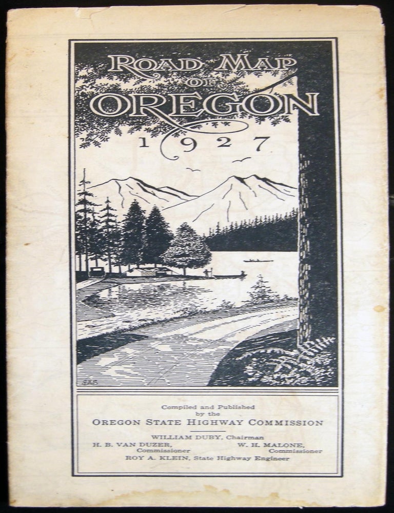 Item #030337 State Highway Department's Map of the State of Oregon Showing Main Traveled Automobile Roads 1927. Americana - 20th Century - Cartography - Oregon.