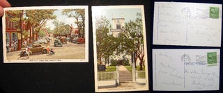 Item #12579 2 Nantucket Postcards: Congregational Church & Main Street Looking East, Nantucket...