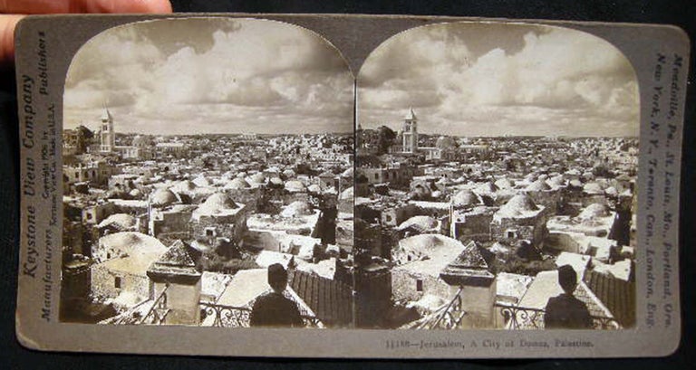 Item #12768 Photographic Stereoview of Jerusalem, City of Domes, Palestine. Jerusalem.