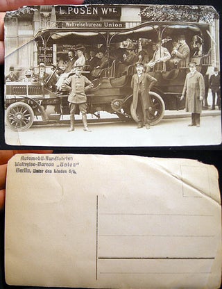 Item #13244 Real Photo Post Card of Automobil-Rundfahrten Weltreise-Bureau "Union" Berlin, Unter...