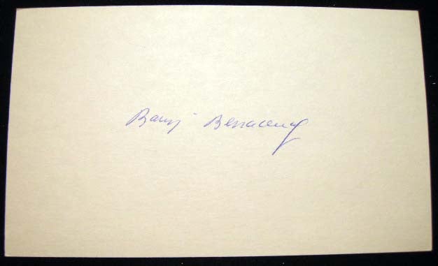 Item #13451 Autograph of Nobel Medicine Prize Winner Baruj Benacerraf. Baruj Benacerraf.