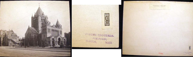 Item #13934 Large Format 19th-Century Boston Trinity Church Photograph By Foster Bros.`. Boston.