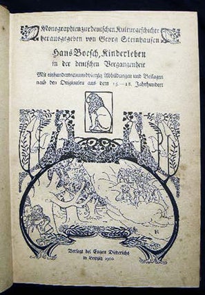 Monographien Zur Deutschen Kulturgeschichte Band 5 Hans Boesch Kinderleben & Band 9 Emil Reicte Der Lehrer