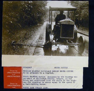 Item #14184 Photograph of C 1920s Brush Cutter Designed By Highway Department of Mutnomah County...
