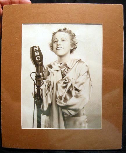 Item #14323 Photograph of Helen Marshall NBC Red Network Fireside Recitals Singing Star. Helen Marshall0.