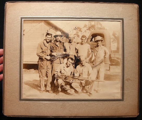 Item #14325 Large Format Photograph of United States WW II MacHine Gun Crew. WW II.