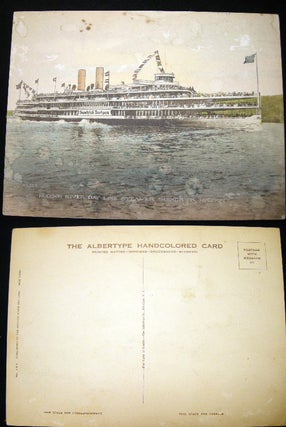 Item #14375 Large Format Albertype Postcard Hudson River Day Line Steamer Hendrick Hudson. Hudson...