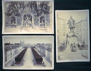 Item #15508 Three Cabinet Card Photograph Views of Nancy, France By M.elles Vautrin Rue Stanislas...