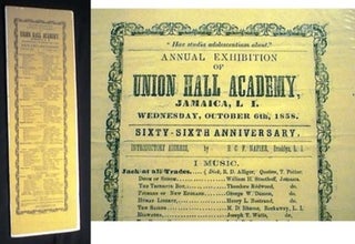 Item #15569 Broadside Announcement for the Annual Exhibition of Union Hall Academy, Jamaica, L.I....