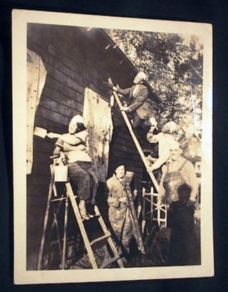 Item #15664 Photographic Snapshot of a Comedic House Painting Party. House Painting