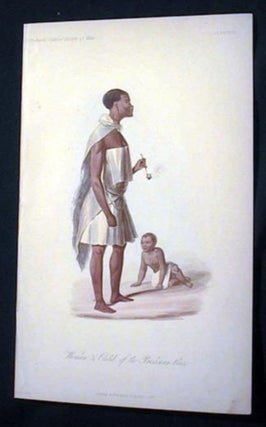 Item #15740 Hand-Colored Lithograph of Woman & Child of the Bushman Race. Bushman
