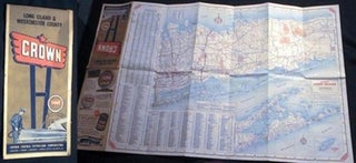 Item #15804 Folding Road Map of Long Island & Westchester County Crown Central Petroleum...