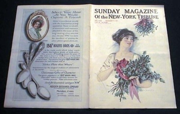 Item #15867 Sunday Magazine of the New-York Tribune Part III December 10, 1911 F. Earl Christy Color Cover Art & Color Meriden Britannia Silverware Rogers Bros. Company Advertisement. New-York Tribune.