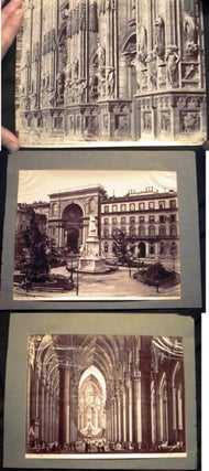 Item #15951 3 Photographic views of Milan Italy By Edizioni Brogi. Milan