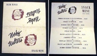Item #16118 Norby Walters Snack Menu. Norby Walters
