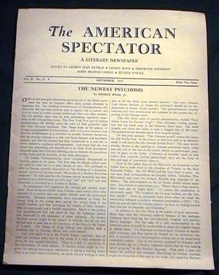 Item #16283 The American Spectator a Literary Newspaper Vol. II No. 23 September, 1934. The...