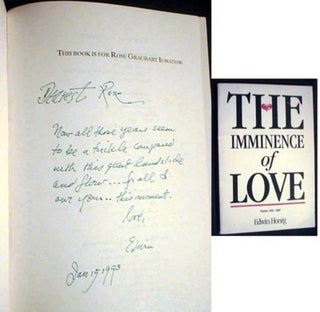 Item #16484 The Imminence of Love Poems 1962-1992. Edwin Honig