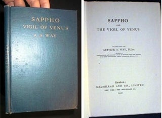 Item #16490 Sappho and the Vigil of Venus. A. S. Way