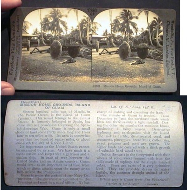 Item #16590 Mission Home Grounds, Island of Guam Keystone Stereo View. Photography.
