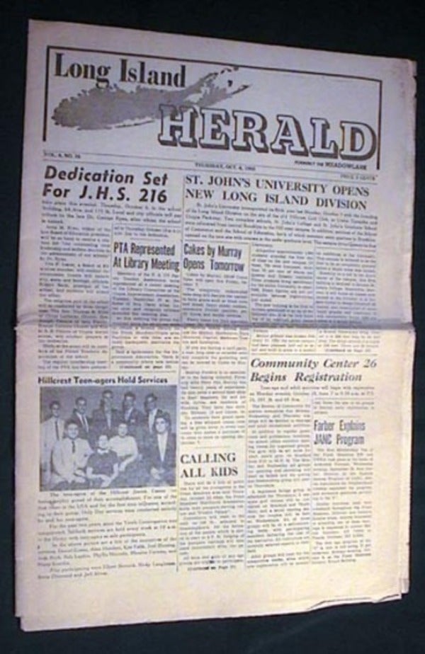 Item #16731 Long Island Herald Vol. 8, No. 35 Thursday, Oct. 6, 1955. Long Island Herald.