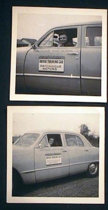 Item #16772 2 Circa Early 1950s Photographs of Patchogue High School Driver Training Car Dual...
