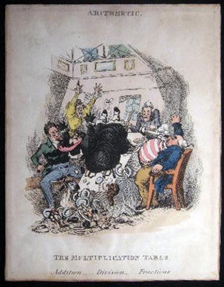Item #17272 The Multipication table Original Hand Coloured Engraving By William Heath After...