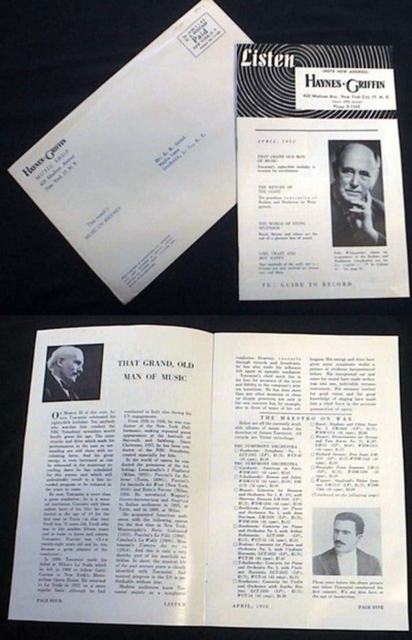 Item #17625 Listen April 1952 Haynes Griffin 420 Madison Avenue New York Catalogue and Audio Review Guide. Haynes Griffin.