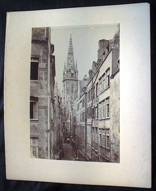 Item #17824 C 1880 Large Format Photograph of a Street in France, a View of a Narrow Passage with...