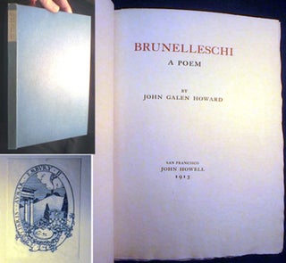 Item #18104 Brunelleschi A Poem. John Galen Howard