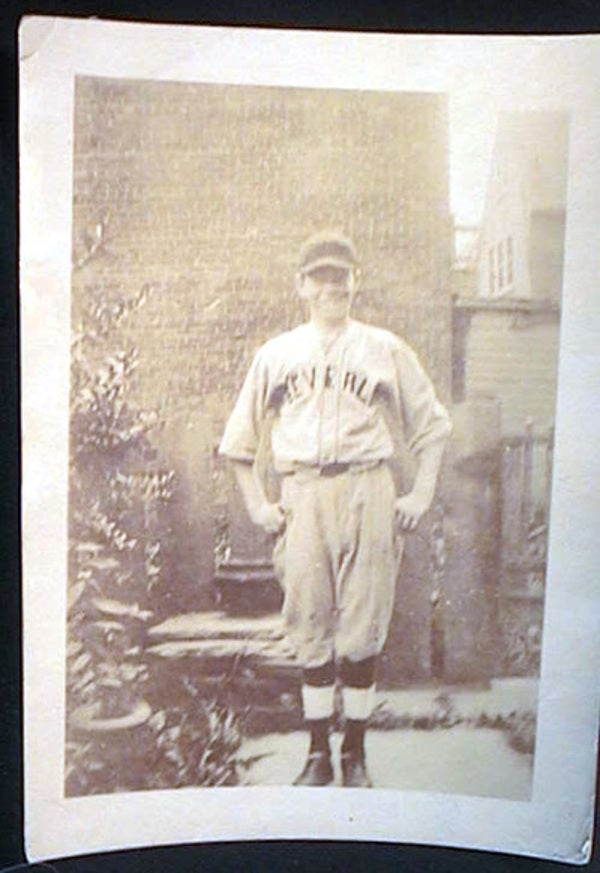 Item #18275 Snapshot of an Early Twentieth-Century Beverly Baseball Player. Baseball.