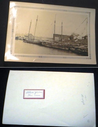 Item #18304 Circa 1890 Photograph of Small Sailing Vessels at Dockside. Nautical Photography
