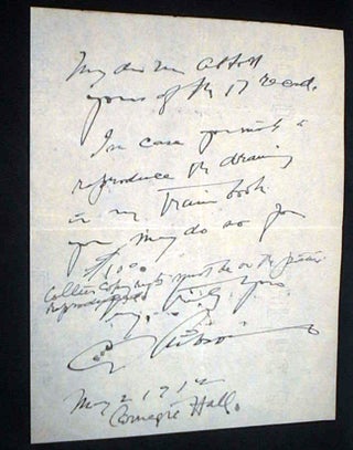 Item #18465 1912 Signed handwritten note by Noted American Graphic Artist Charles Dana Gibson....