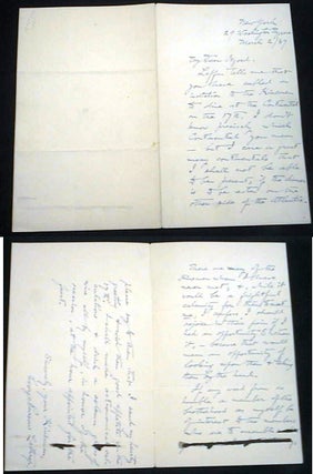 Item #18467 1887 Signed handwritten letter by George Parsons Lathrop to Publisher James Osgood....