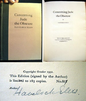 Item #19226 Concerning Jude the Obscure. H. Havelock Ellis.