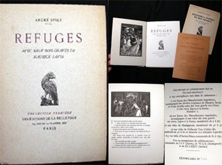 Item #19555 Refuges Avec Neuf Bois Graves De Maurice Savin. Andre Spire