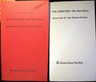 Item #19865 The Greatest: My Own Story Uncorrected First Proof. Muhammad Ali, Richard Durham
