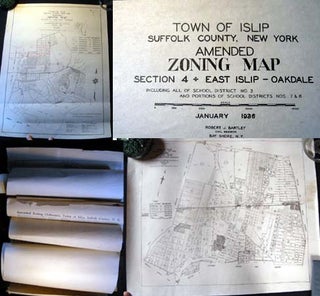 Item #20022 Circa 1930s Collection of Zoning Maps of Islip Long Island. Islip