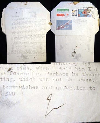 Item #20766 1982 Typed Letter Signed By Italian Architectural Author Bruno Zevi. Bruno Zevi