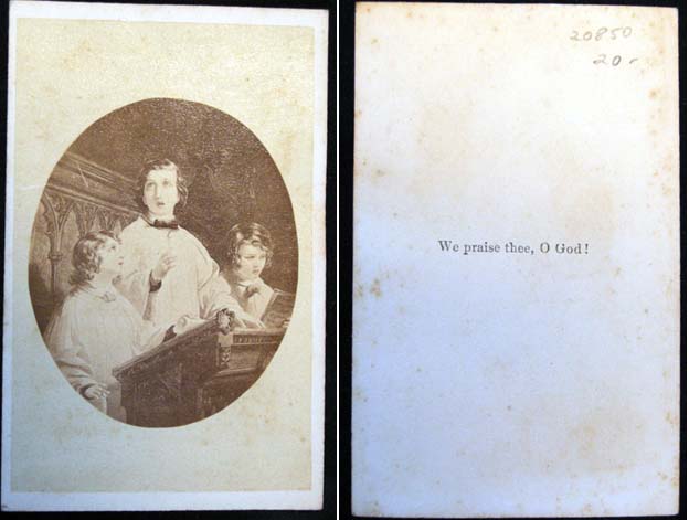 Item #20850 C. 1865 Carte-De-Visite Photograph of Artwork "We Praise Thee, O God!" Photography.