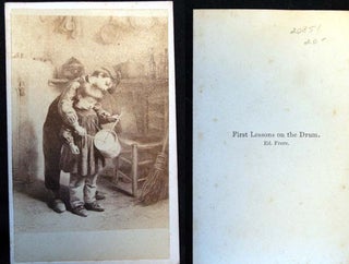 Item #20851 C. 1865 Carte-De-Visite Photograph "First Lessons on the Drum" By Ed. Frere. Photography